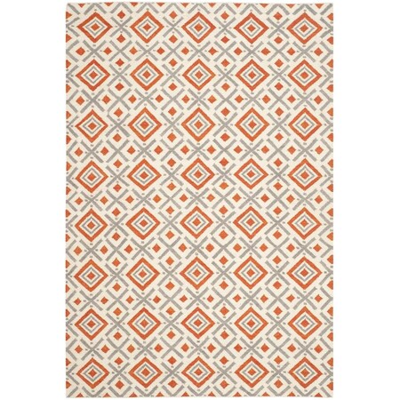 Safavieh Dhurries Medium Rectangle Area Rug, Ivory and TangerIne - 5 x 8 ft. DHU116A-5